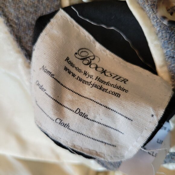 Harris Tweed Tailored Jacket Bookster Wool Gray England Classic Blazer Sport Coa - Picture 11 of 13